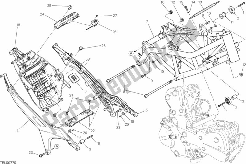 Tutte le parti per il Telaio del Ducati Hypermotard SP USA 821 2015